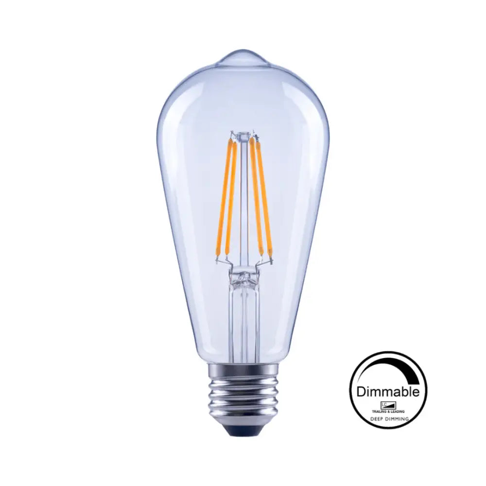 Qzao LED Globes 8W Dimmable 8W E27 Pear Style Vintage LED Globe ST64 Shape 6000K ST6430D