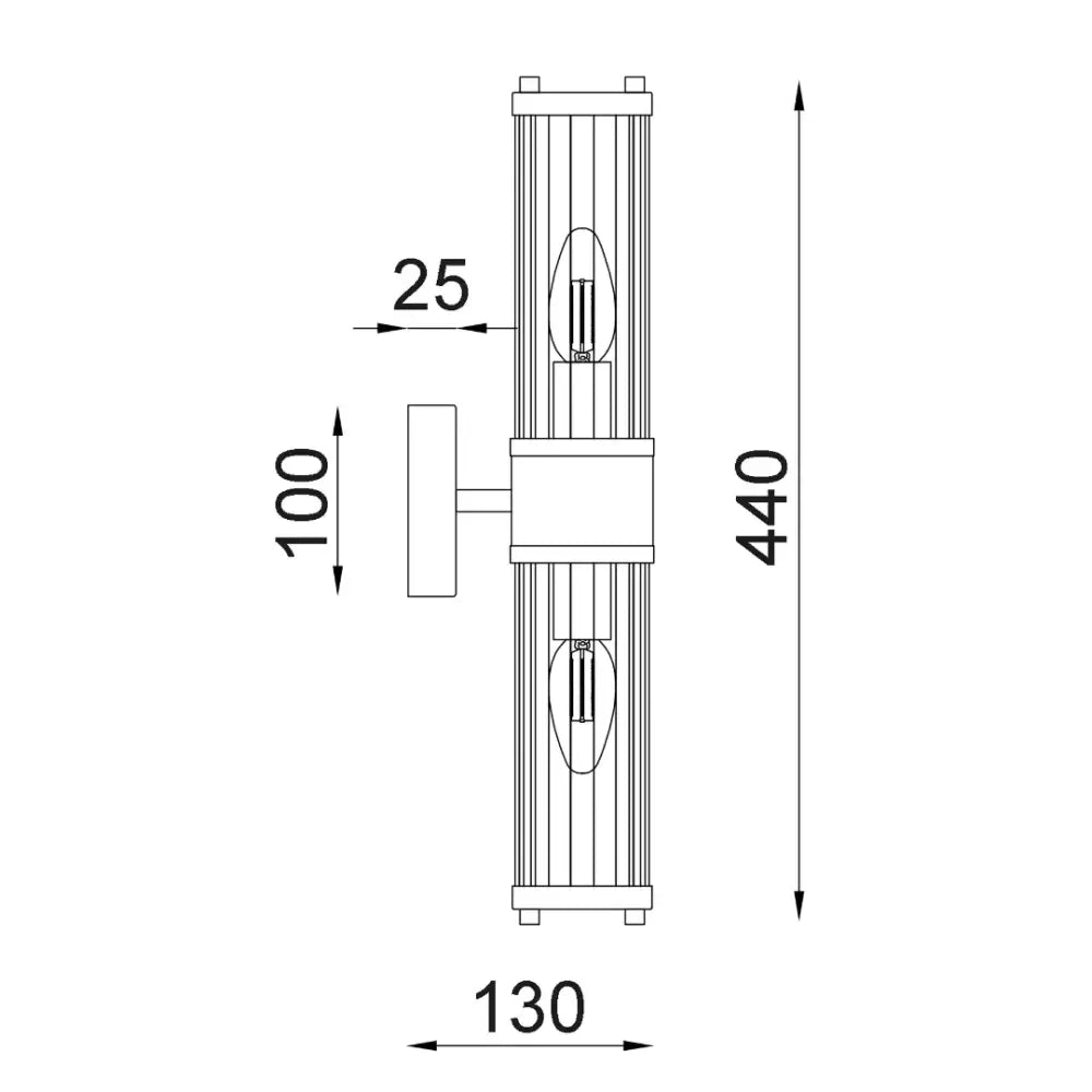 Green Earth Lighting Australia Home & Garden > Lighting Fixtures Räfflad Brass 2 Light Ribbed Glass Wall Light TIEMPO1