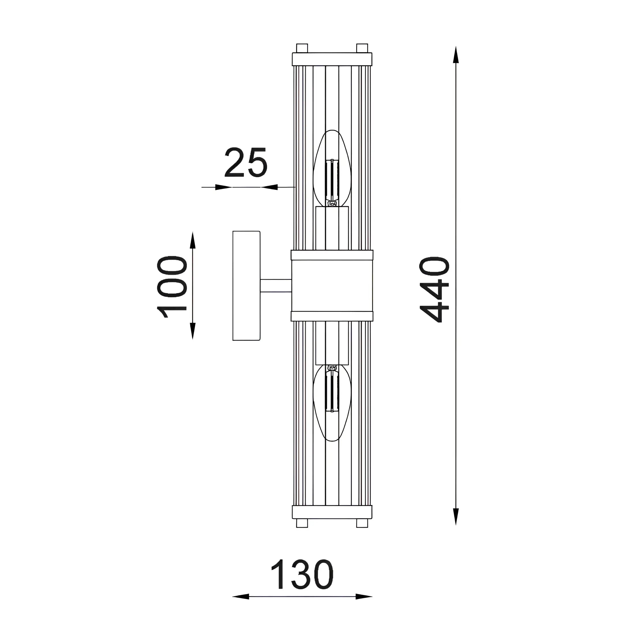 Green Earth Lighting Australia Home & Garden > Lighting Fixtures Räfflad Brass 2 Light Ribbed Glass Wall Light TIEMPO1
