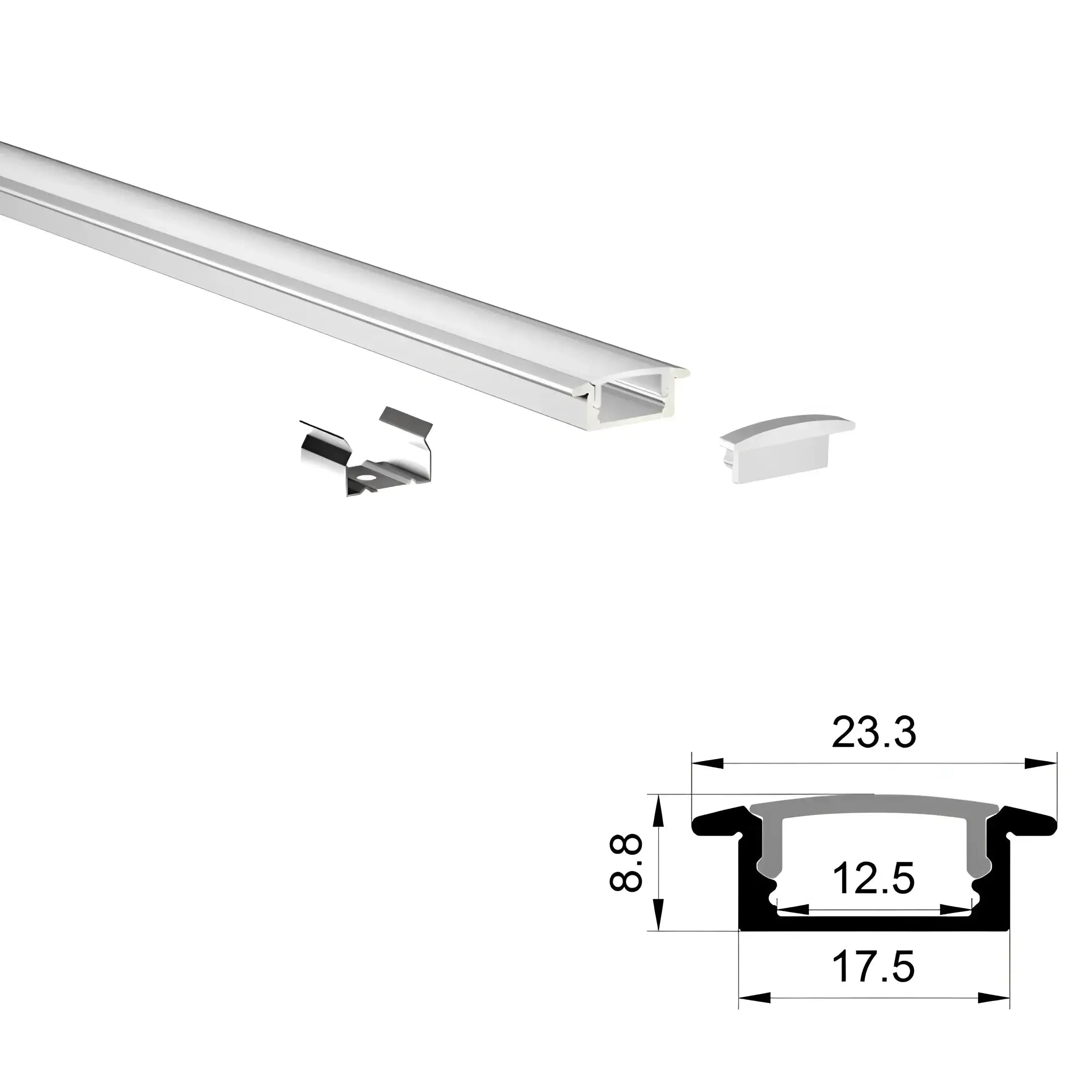 Recessed Led Aluminium Profile – Silver 25mm x 9mm | Led Strip Light Channel