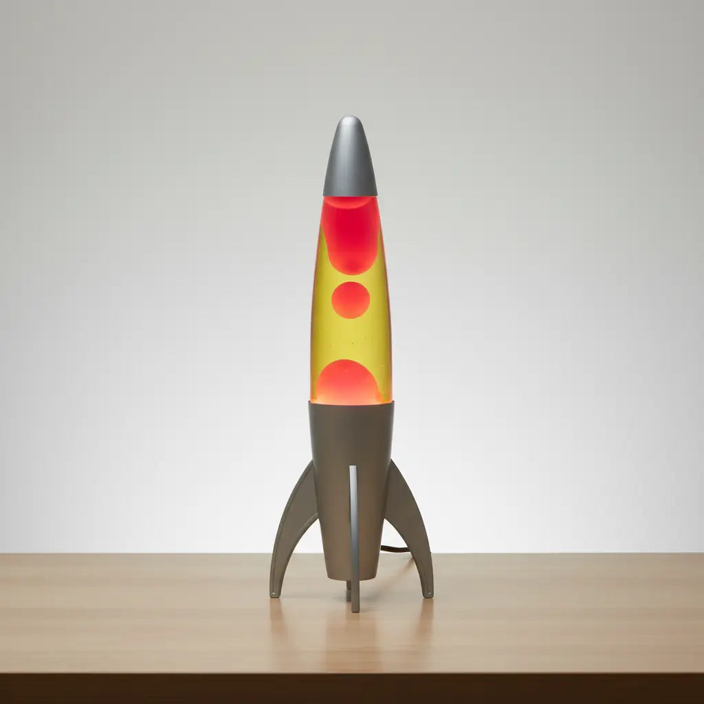 Red Yellow Rocket Motion Lava Lamp
