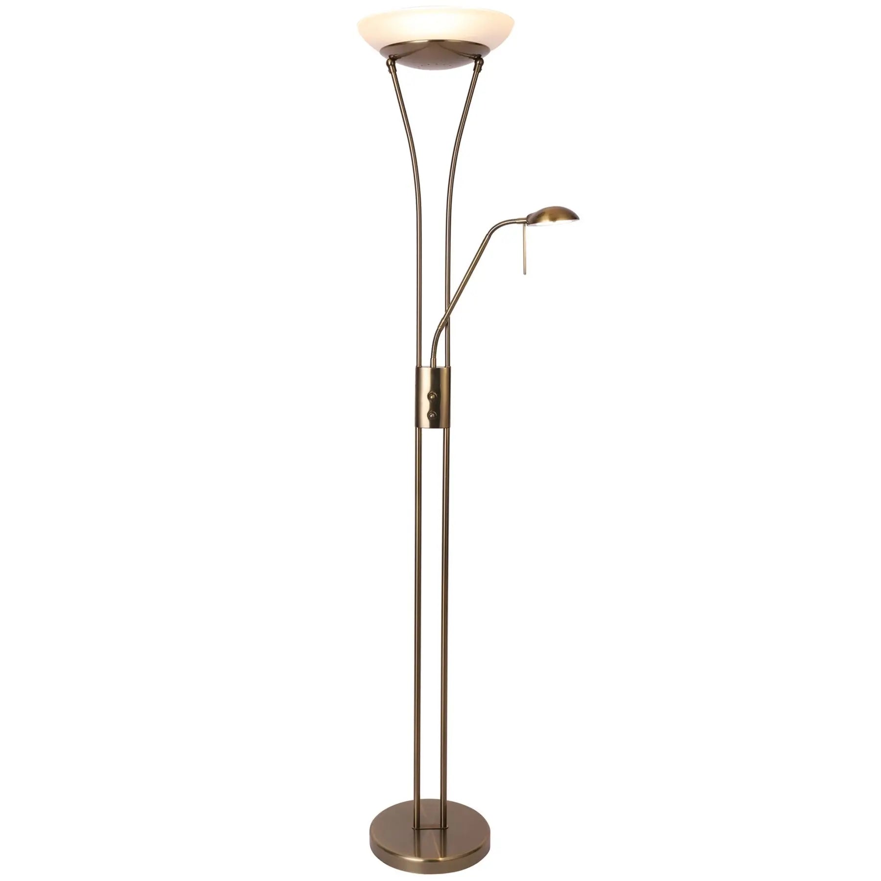 Reed Led Mother & Child Floor Lamp - Antique Brass