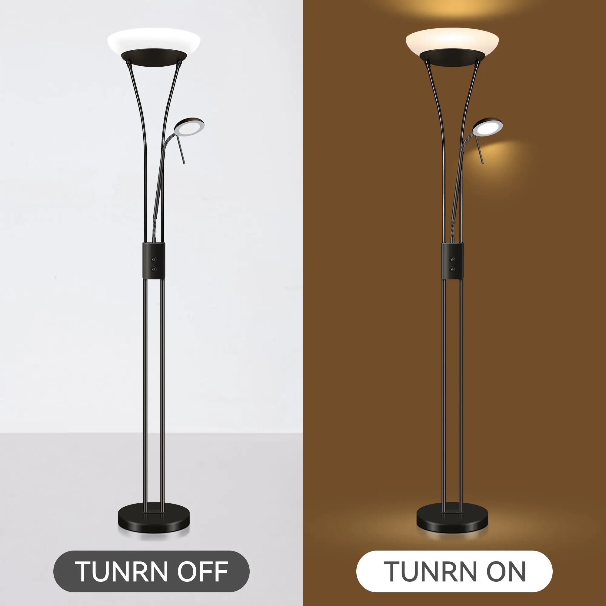 Reed Led Mother & Child Floor Lamp - Black Lexi