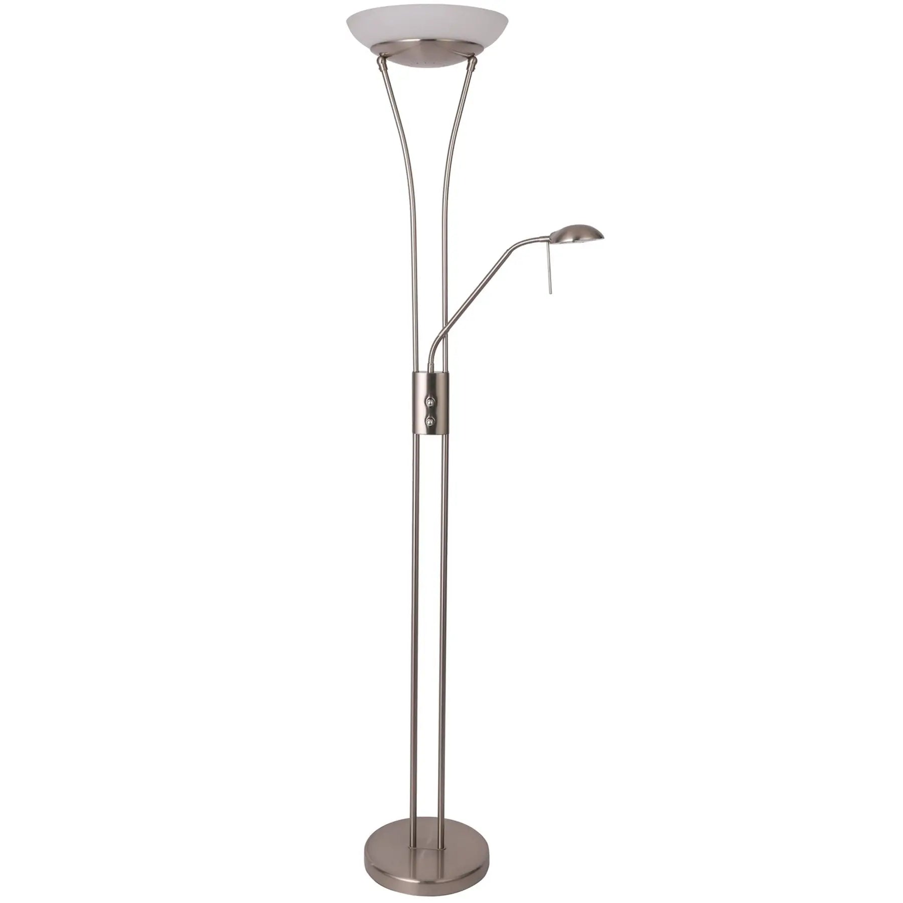 Reed Led Mother & Child Floor Lamp - Satin Chrome Lexi