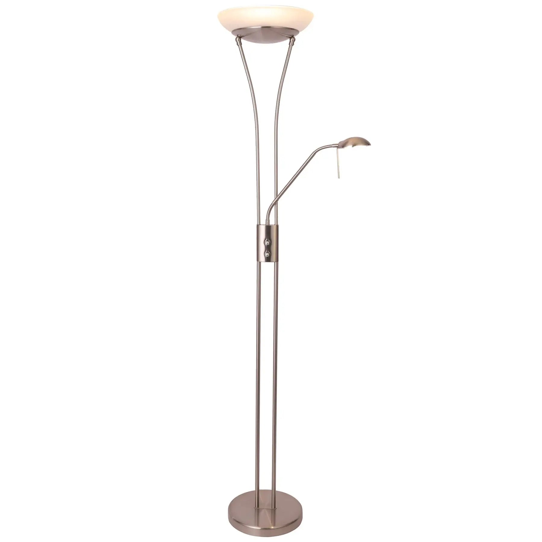Reed Led Mother & Child Floor Lamp - Satin Chrome Lexi