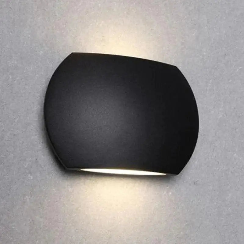 Green Earth Lighting Australia Exterior Wall Light REMO Matte Black 10W LED Curved Up/Down Wall Light REMOGE06