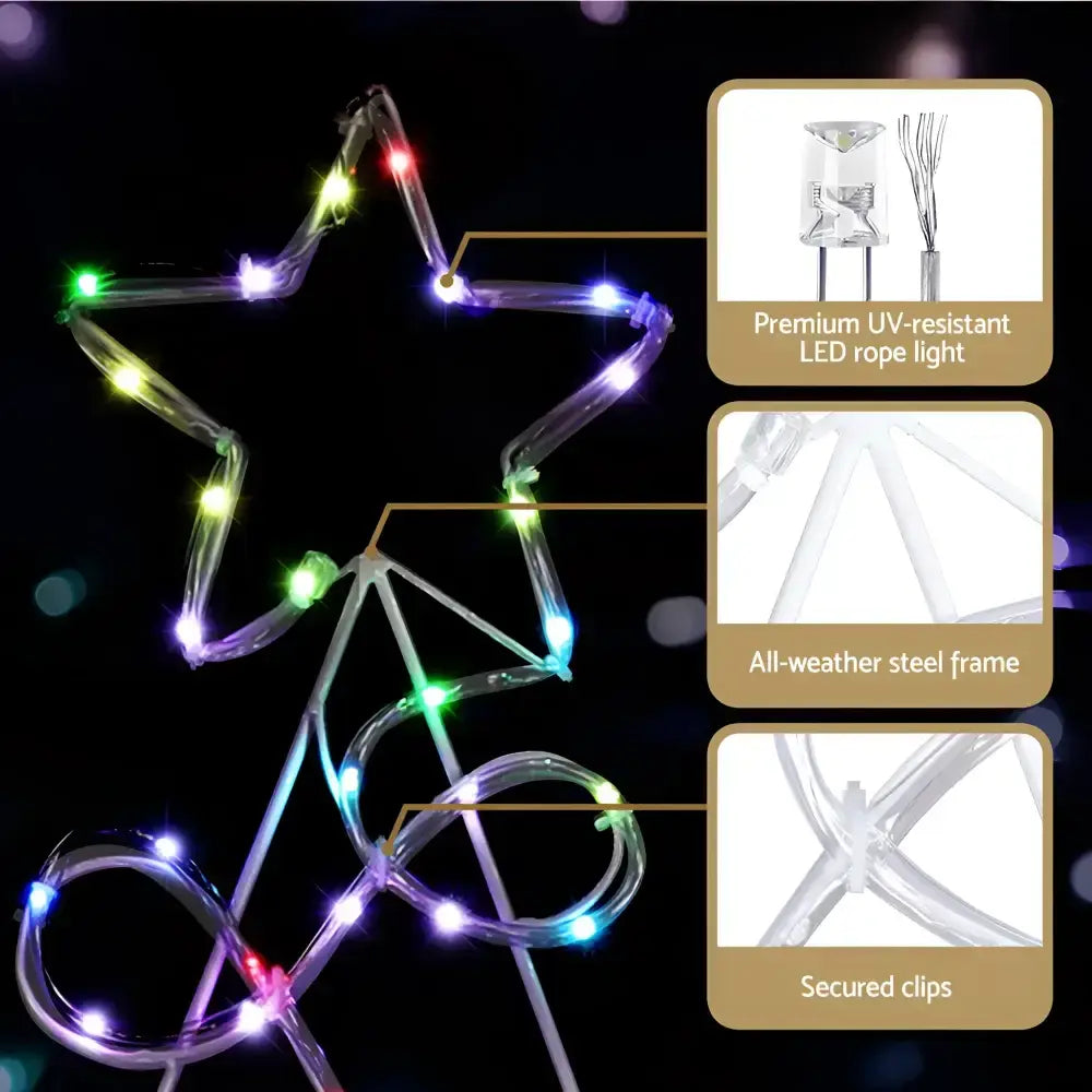 Jingle Jollys 1.7m Christmas Tree 230 Led Rgb Motif