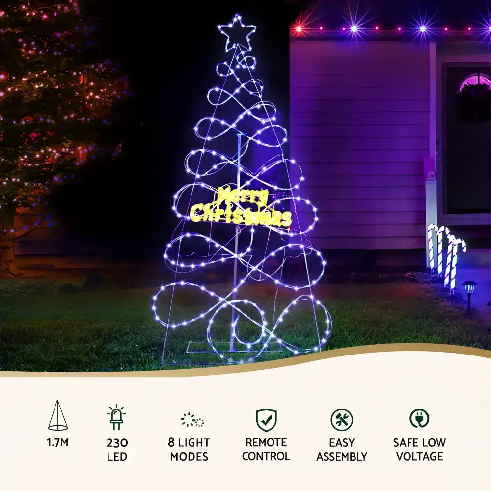 Jingle Jollys 1.7m Christmas Tree 230 Led Rgb Motif