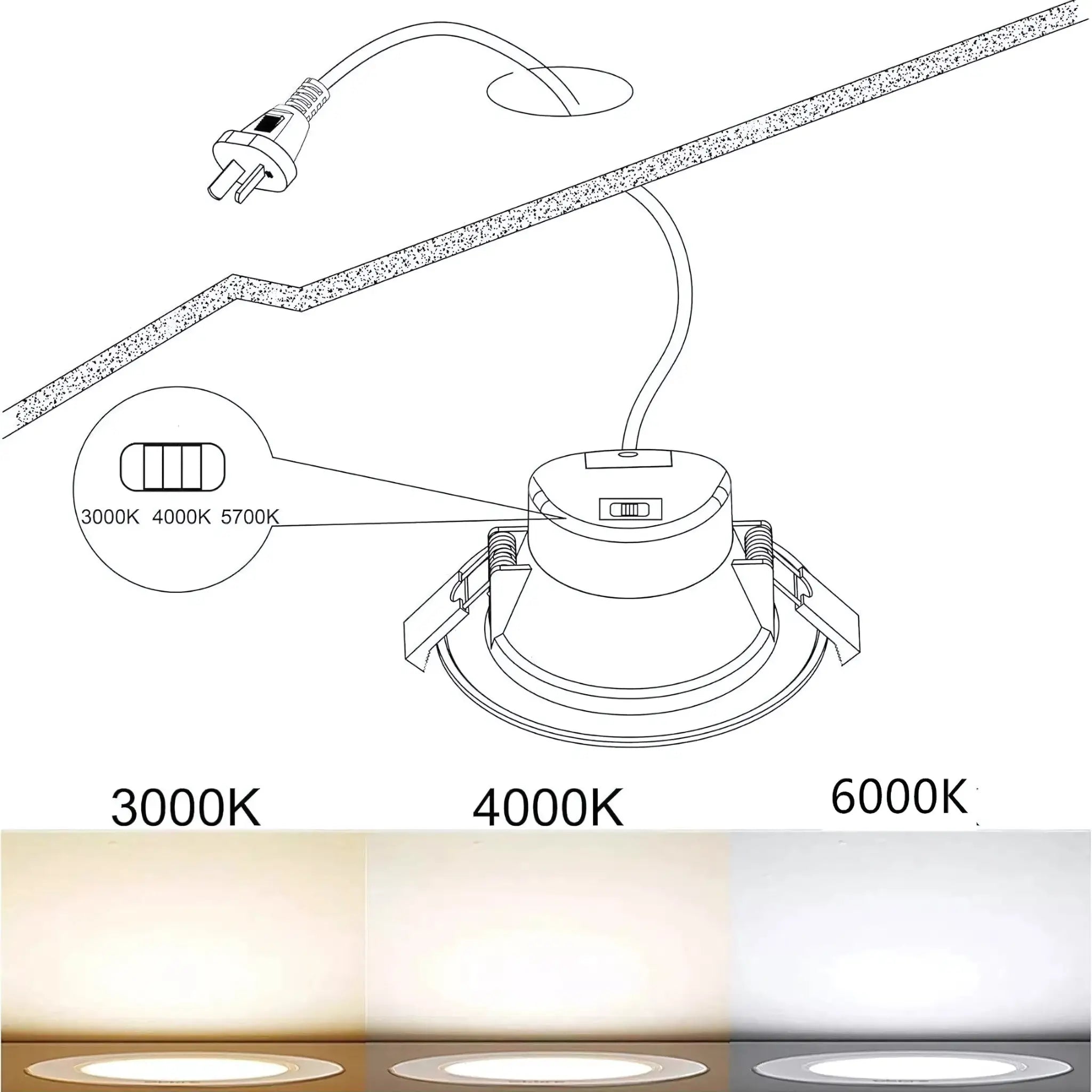 Samsung 10w Tri-colour Dimmable Recessed Ceiling Light 90mm