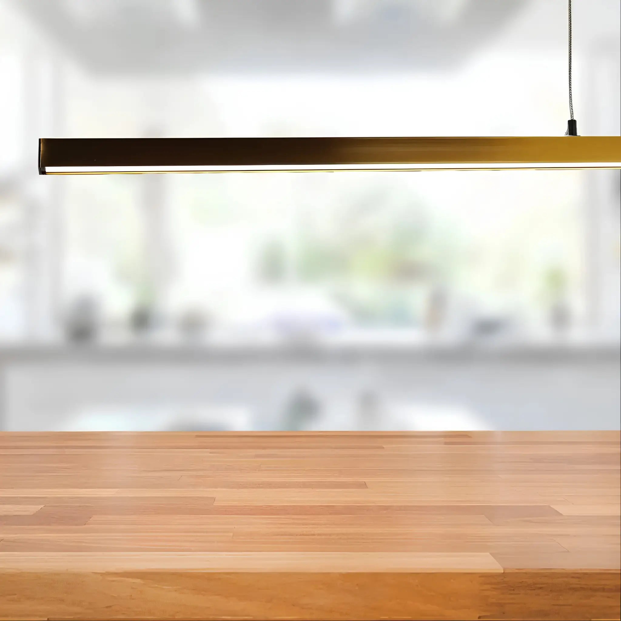 Oriel Shard Satin Brass 1500mm Slimline Led Pendant