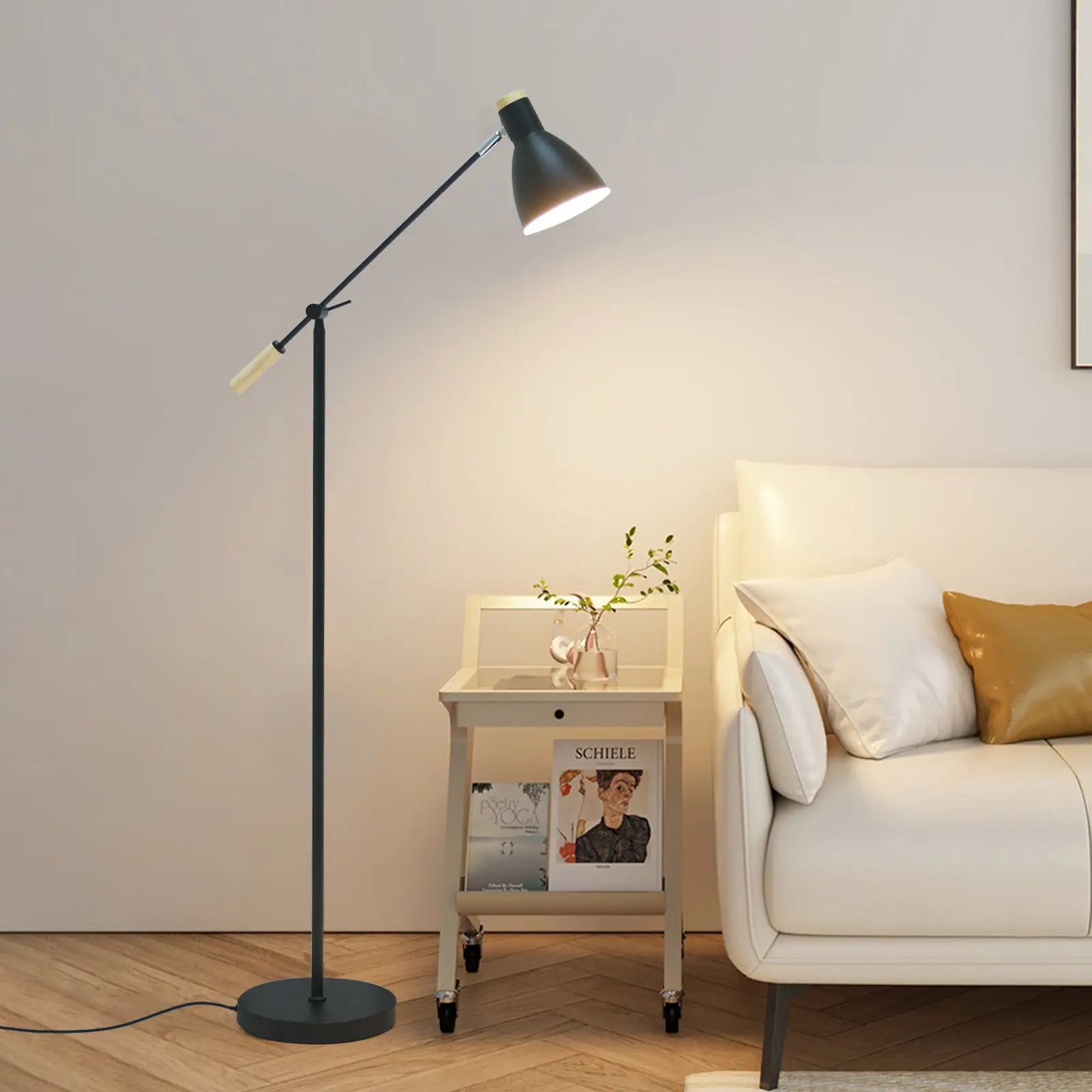 Scandinavian Adjustable Floor Lamp - Black Lexi