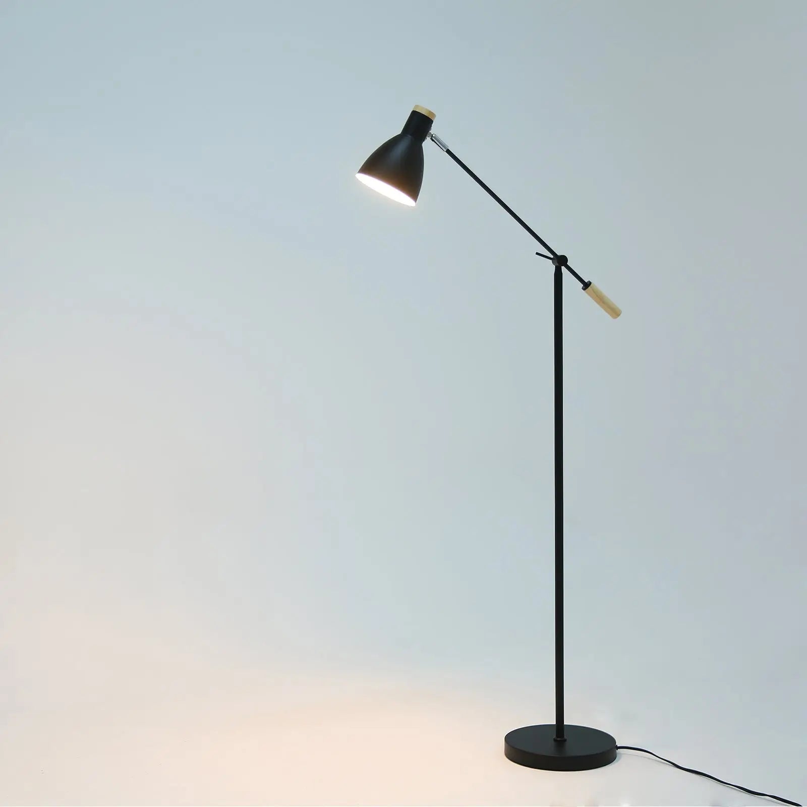 Scandinavian Adjustable Floor Lamp - Black Lexi