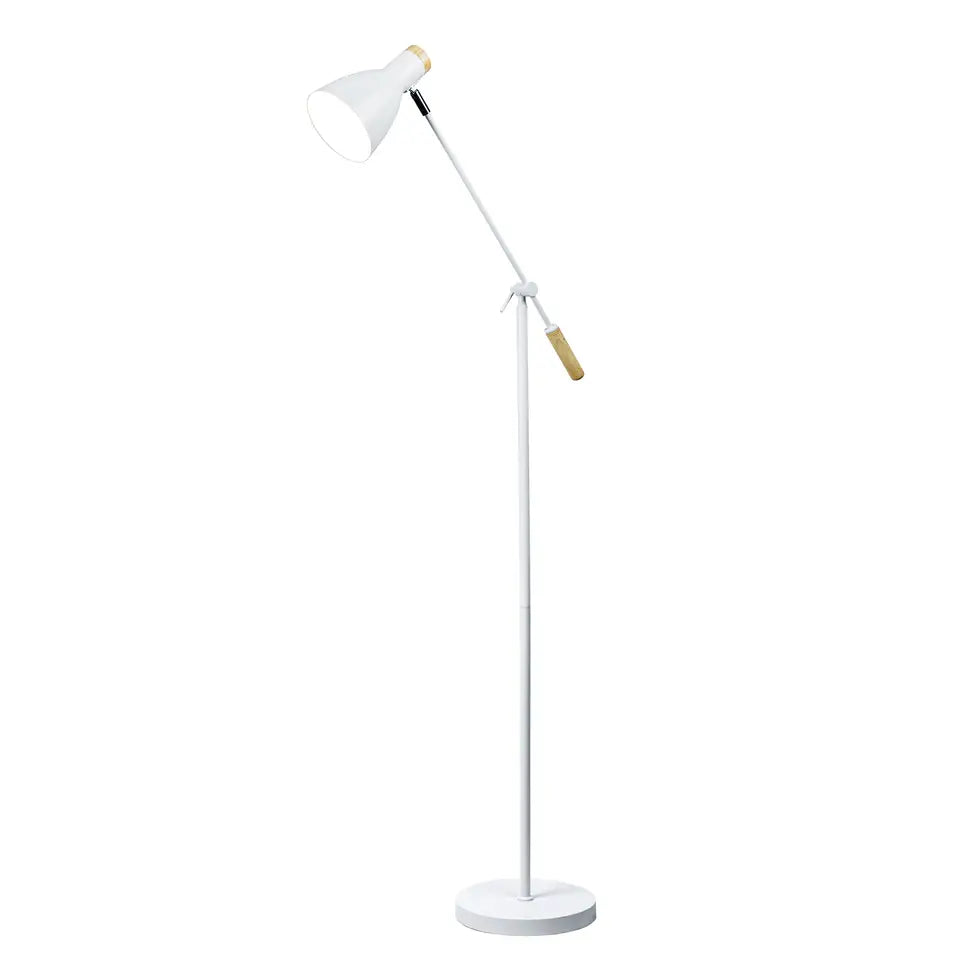 Scandinavian Adjustable Floor Lamp - White Lexi