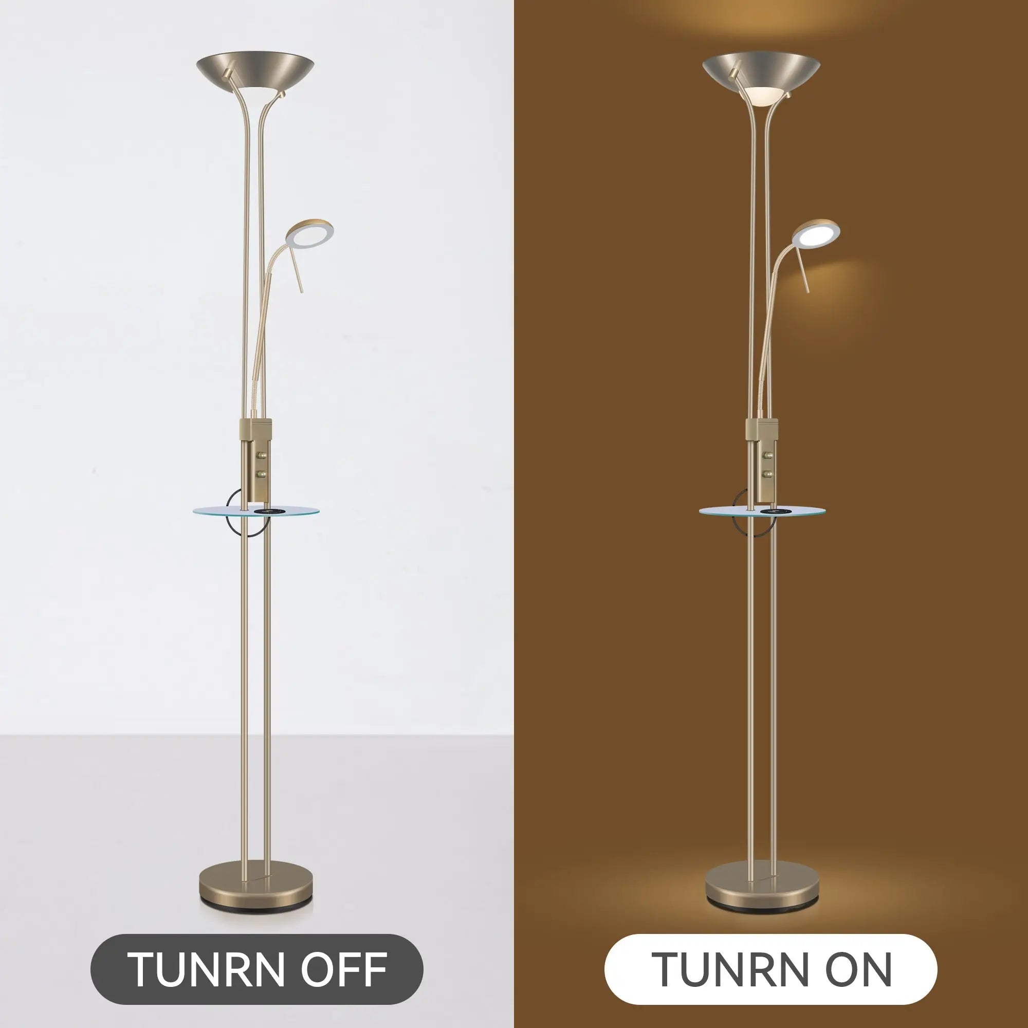 Seed Usb Led Mother & Child Floor Lamp - Antique Brass