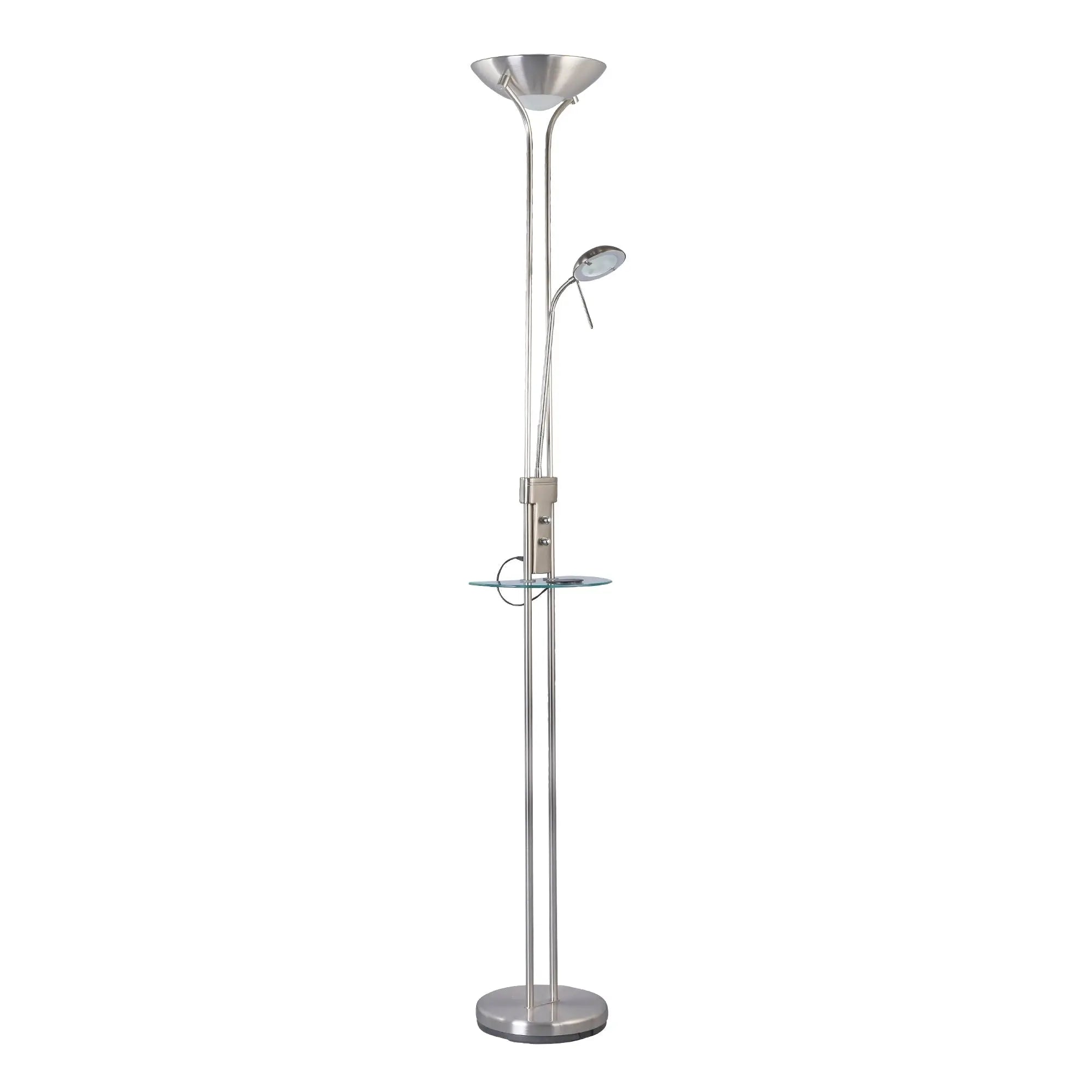 Seed Usb Led Mother & Child Floor Lamp - Satin Chrome