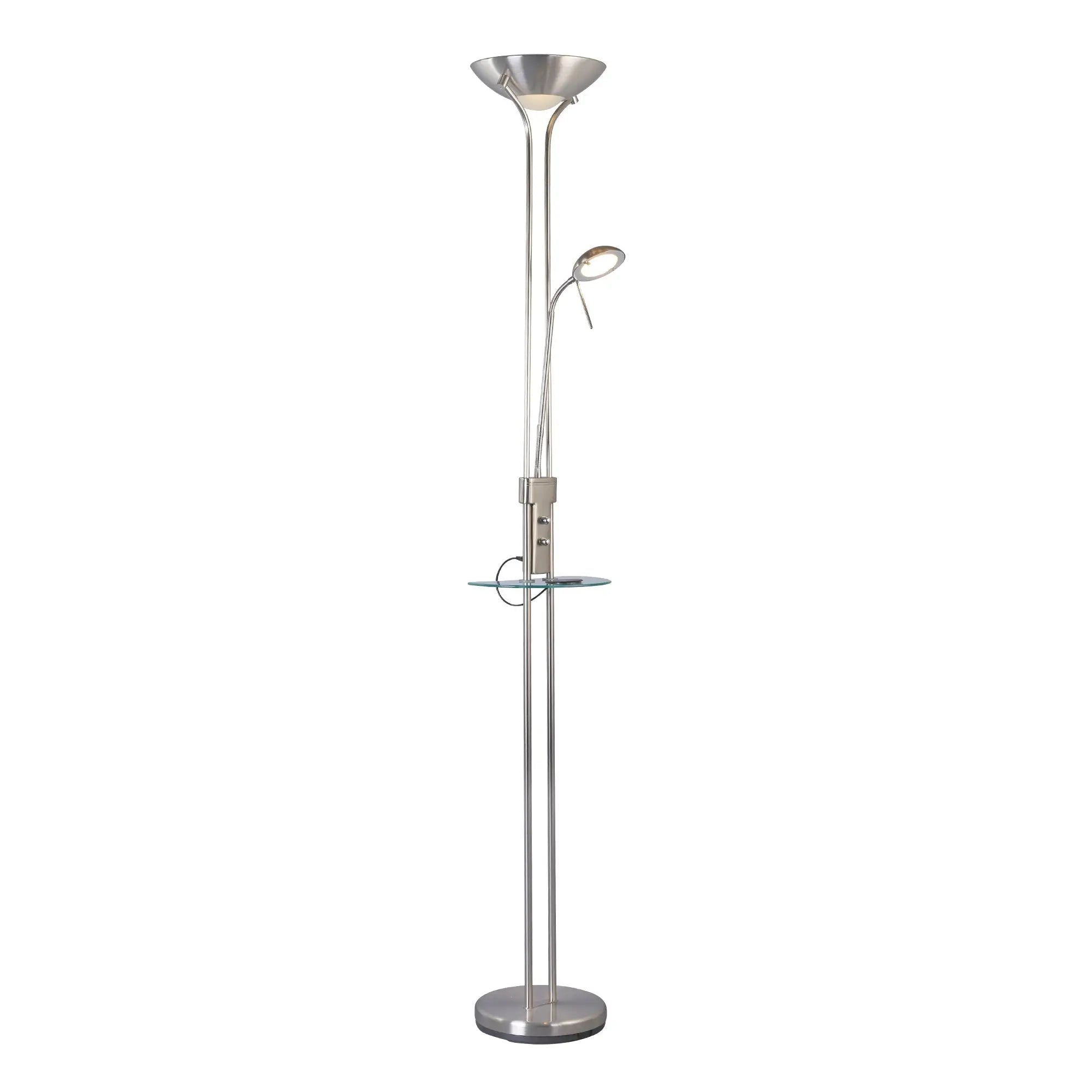 Seed Usb Led Mother & Child Floor Lamp - Satin Chrome