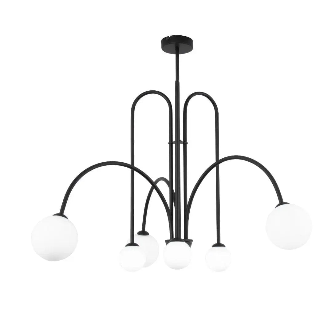 Sestina 6 Light Arched Black Pendant Fitting