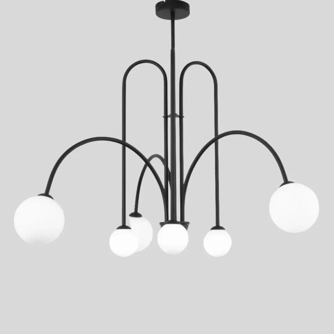 Sestina 6 Light Arched Black Pendant Fitting