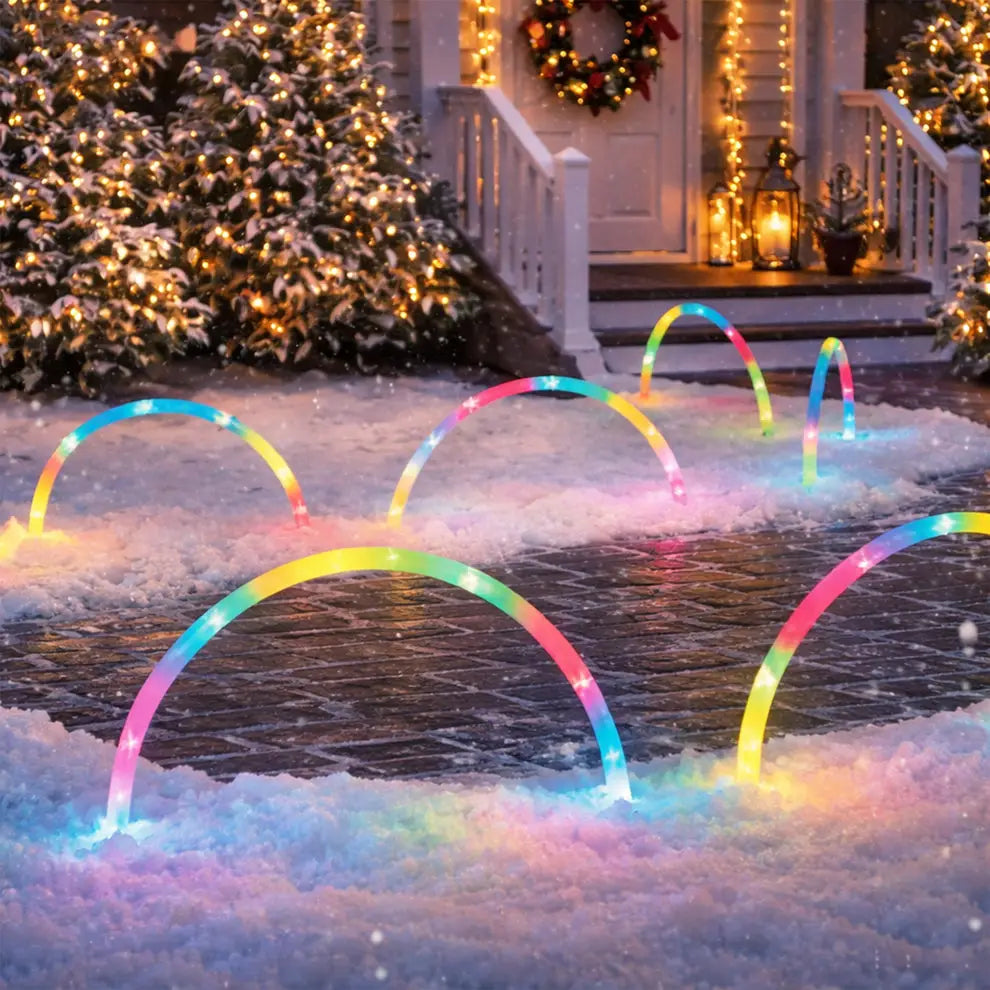Set of 3 RGB LED Candy Cane Arch Christmas Pathway Lights – Lexi Lighting