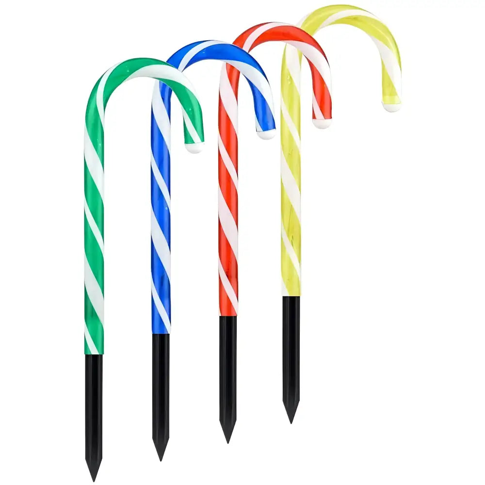 Lexi Lighting Christmas Path Light Multicolour Set of 4 Connectable Candy Cane - 2 Colour Options CAD02-P
