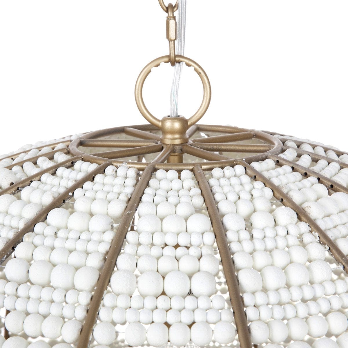 Green Earth Lighting Australia Home & Garden > Lighting Sierra Brass and White Beaded Dome Pendant 20730