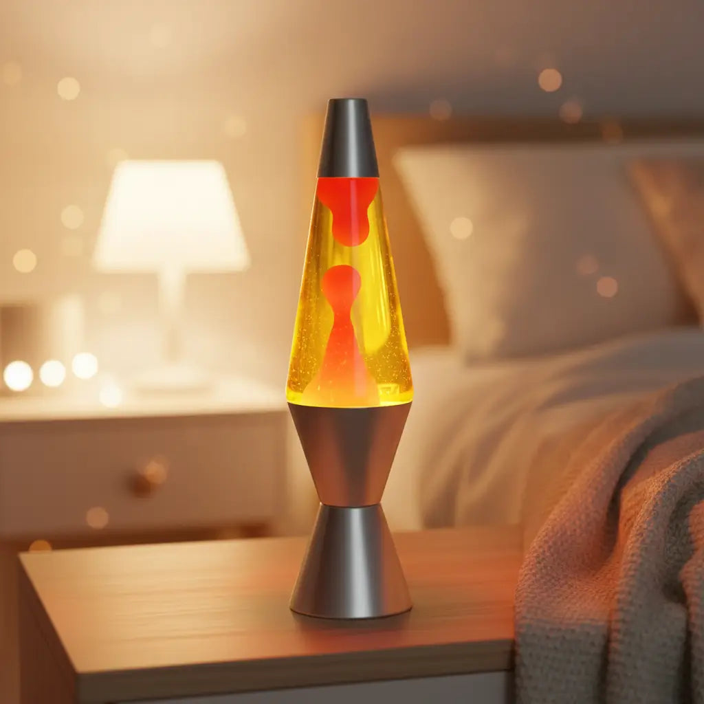 Silver Red Yellow Diamond Motion Lava Lamp