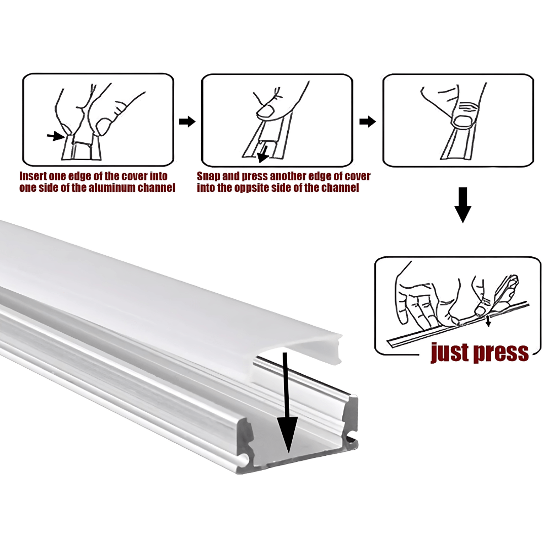 Green Earth Lighting Australia Aluminium extrusion 1M Kit Surface Mount Corner Aluminium Profile - Silver 16mm x 16mm