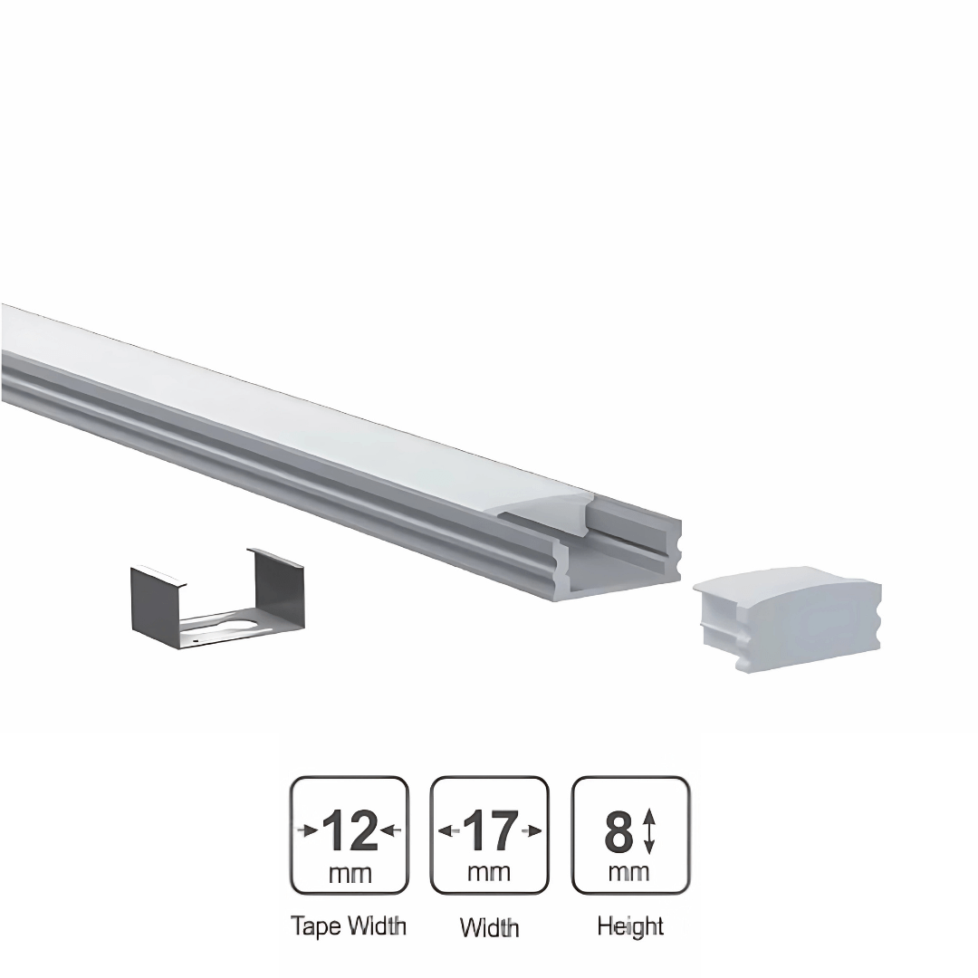 Green Earth Lighting Australia Aluminium extrusion 1M Kit Surface Mount Corner Aluminium Profile - Silver 16mm x 16mm