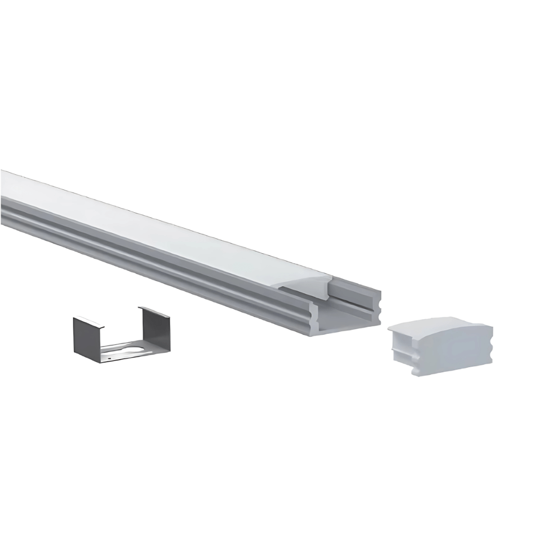 Green Earth Lighting Australia Aluminium extrusion 1 x 1 Meter Kit 1M Kit Surface Mount Corner Aluminium Profile - Silver 16mm x 16mm GE-1616S-1