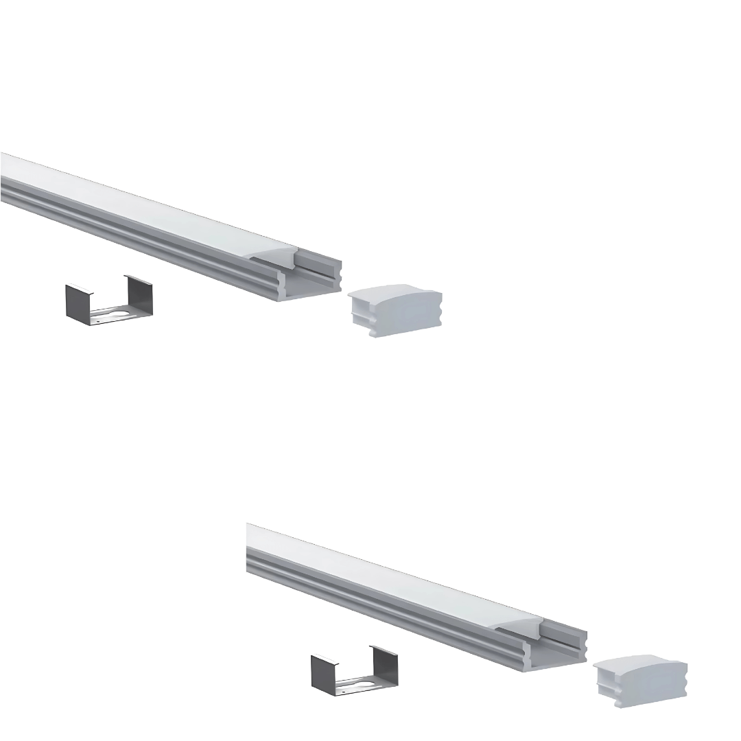 Green Earth Lighting Australia Aluminium extrusion 2 x 1 Meter Kit 1M Kit Surface Mount Corner Aluminium Profile - Silver 16mm x 16mm GE-1616S-2