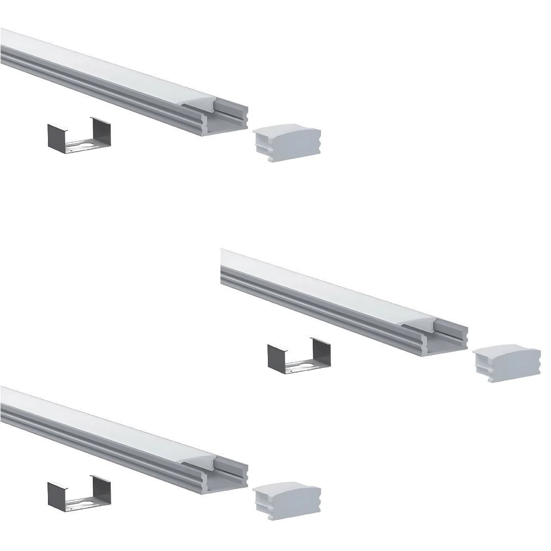 Green Earth Lighting Australia Aluminium extrusion 3 x 1 Meter Kit 1M Kit Surface Mount Corner Aluminium Profile - Silver 16mm x 16mm GE-1616S-3