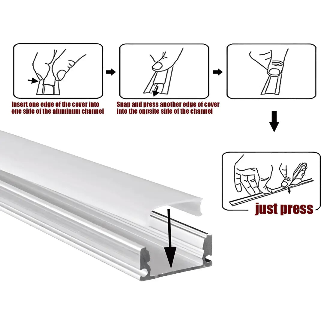 Green Earth Lighting Australia Aluminium extrusion 1M Kit Surface Mount Corner Aluminium Profile - Silver 16mm x 16mm