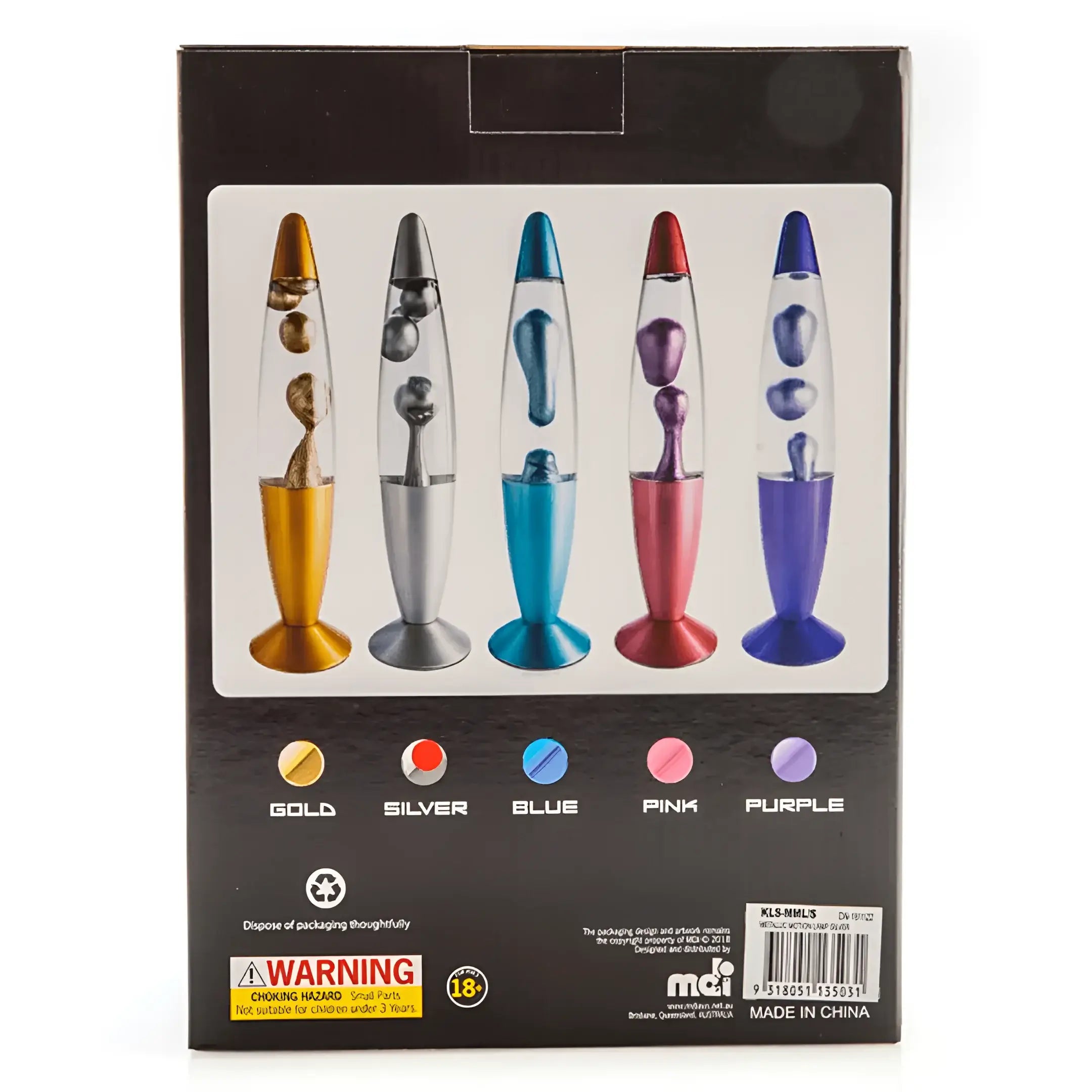 MDI Lava Lamp Silver Metallic Lava Lamps KLS-MML/S
