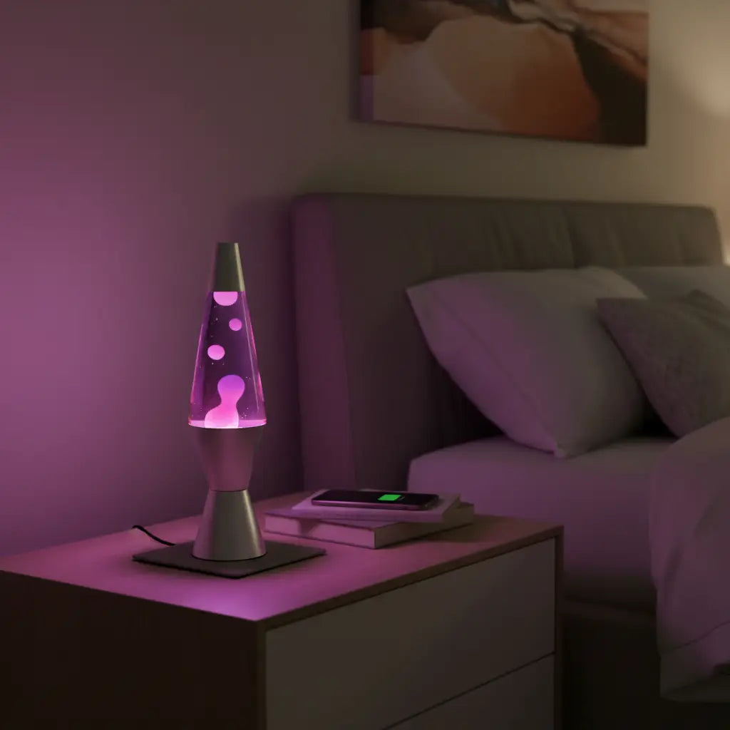Silver White Purple Diamond Motion Lava Lamp