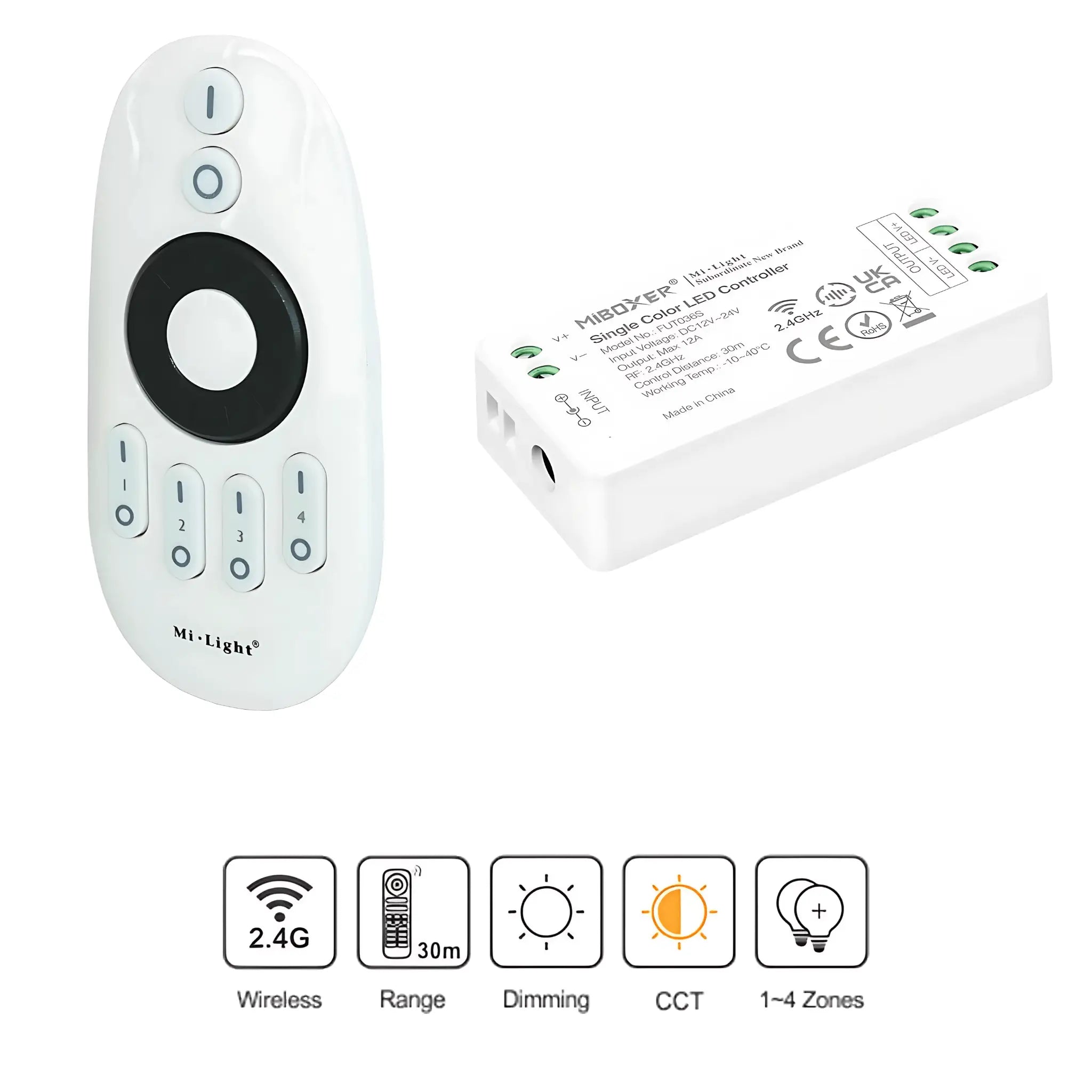 Single Colour Led Strip Dimmer & Wireless Receiver Set