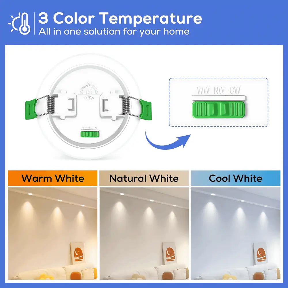 Green Earth Lighting Australia Home & Garden > Lighting 12W Tri-Colour Dimmable LED Downlight | 90mm Cut Out | Reno Optix RENOX