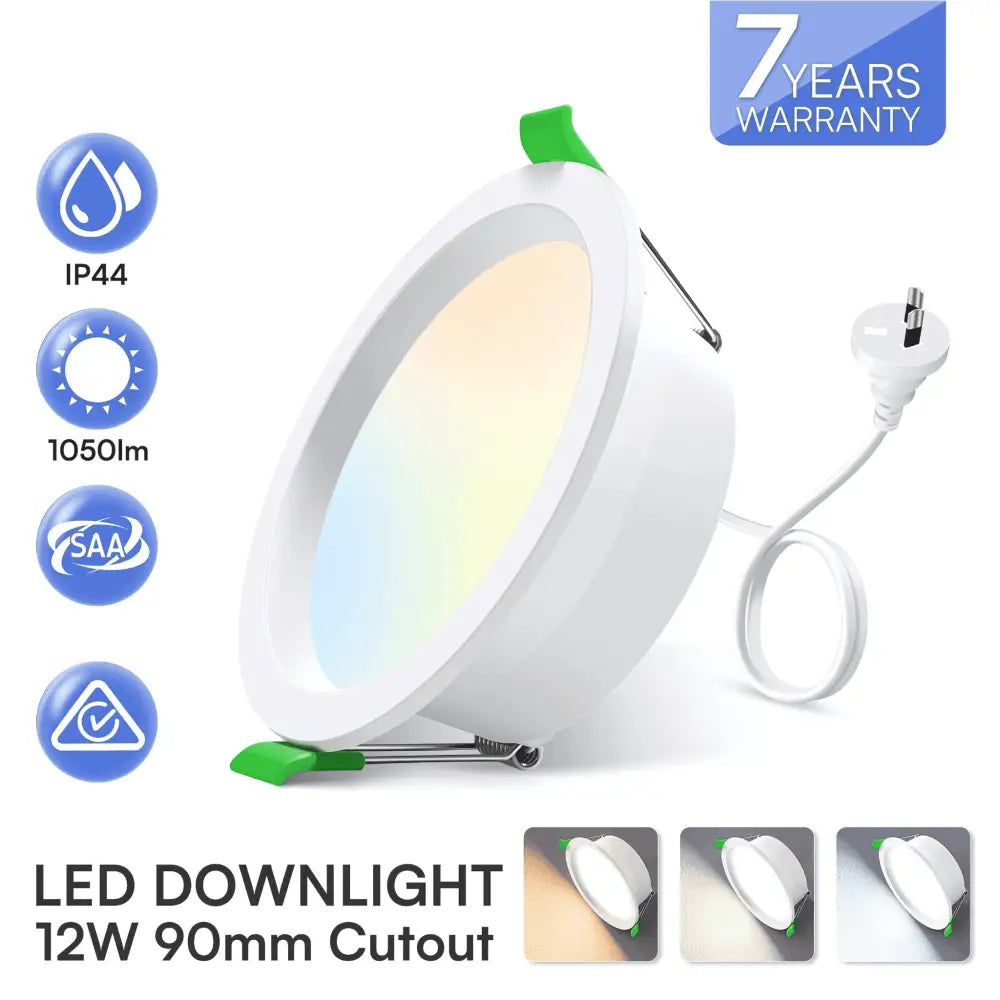 Green Earth Lighting Australia Home & Garden > Lighting 12W Tri-Colour Dimmable LED Downlight | 90mm Cut Out | Reno Optix RENOX