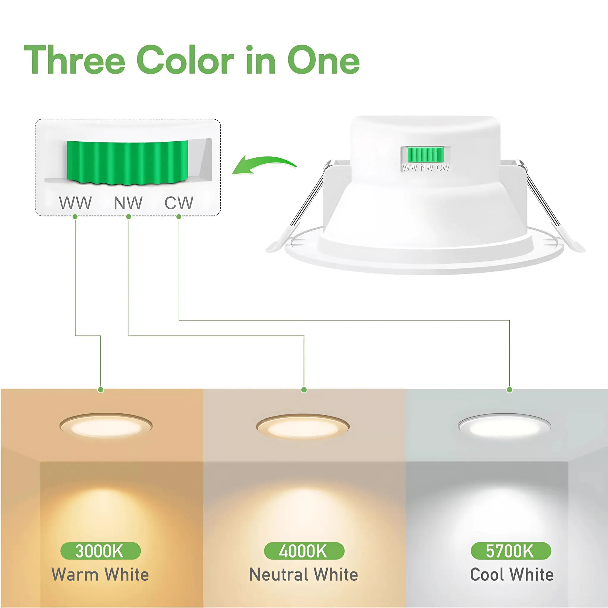 13W Tri-Colour Dimmable LED Downlight | 90mm Cut Out | Reno Powerlux Trade Pack 10 - Home & Garden > Lighting
