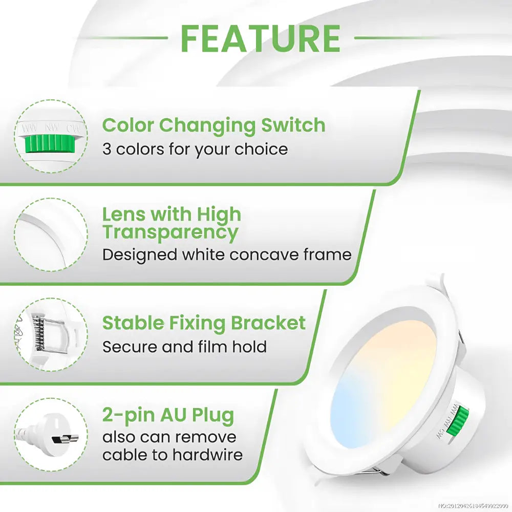 Green Earth Lighting Australia Home & Garden > Lighting 13W Tri-Colour Dimmable LED Downlight | 90mm Cut Out | Reno Powerlux