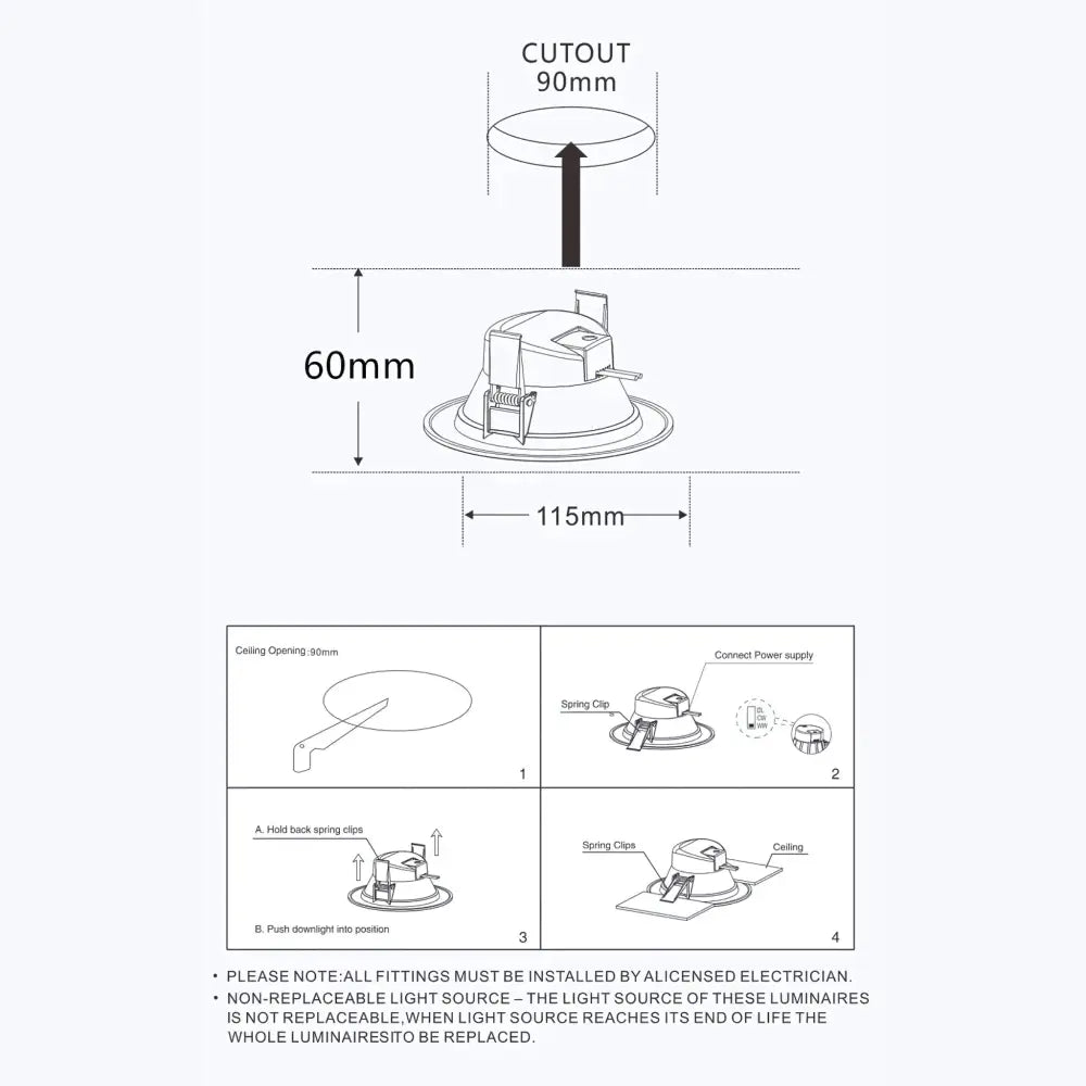 10W Tri-Colour LED Downlight | 90mm Cut Out | Reno Eco Trade Pack 10 - Home & Garden > Lighting