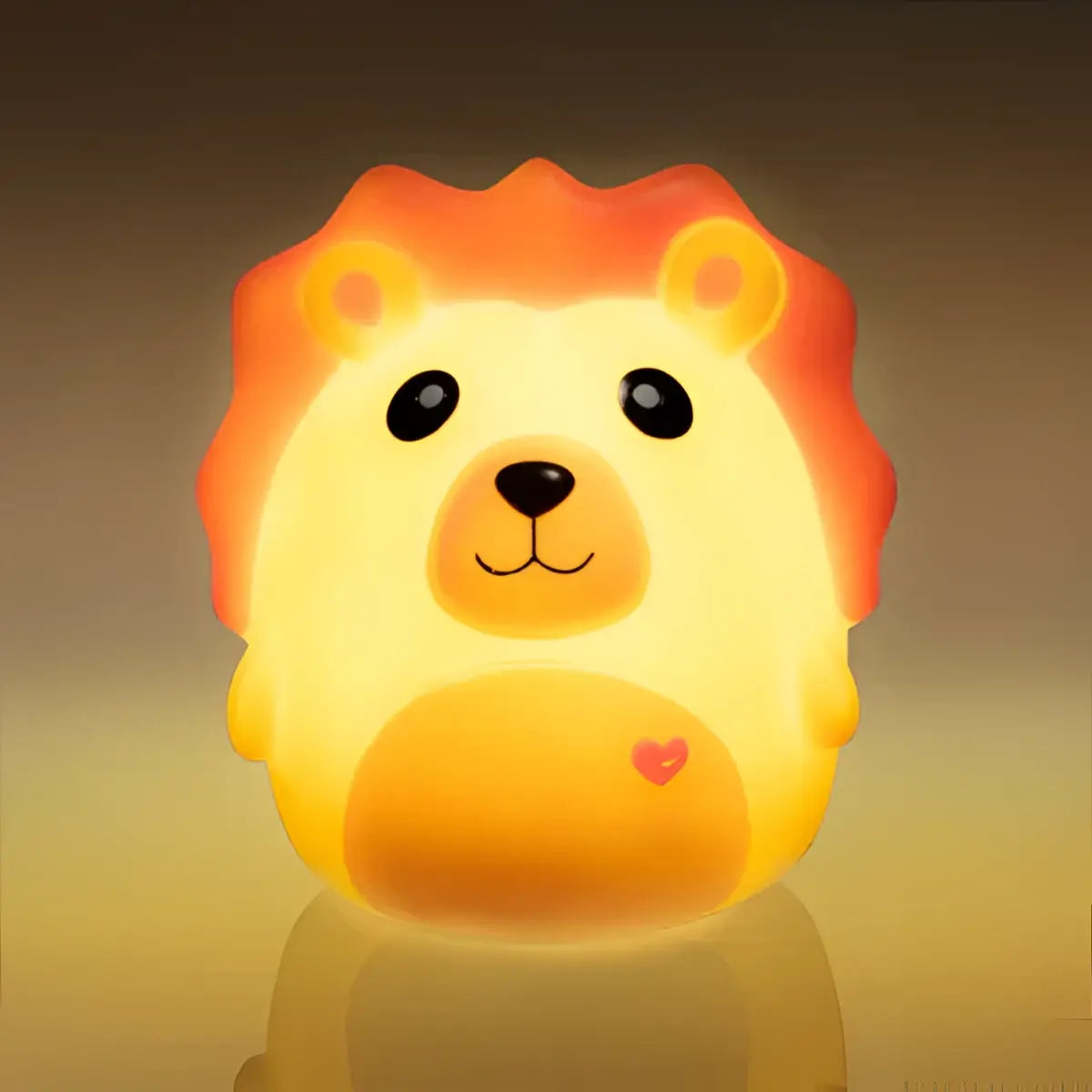 Smoosho’s Pals lion lamp: silicone lion night light for kids with orange mane