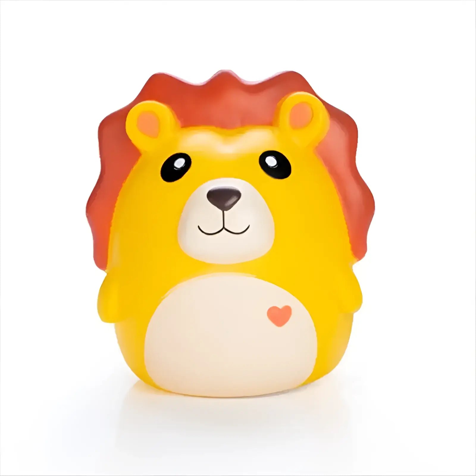 Smoosho’s Pals lion table lamp: yellow squishy toy with red mane, heart belly