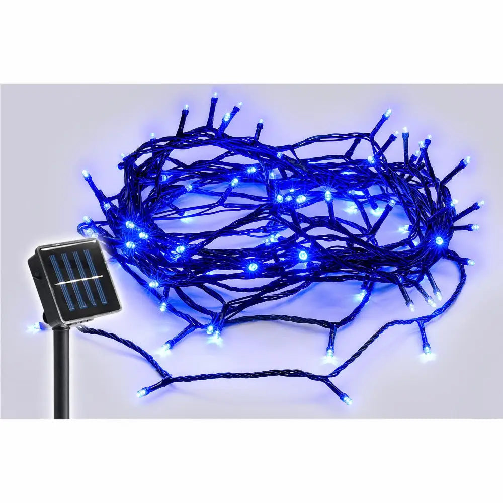 Lexi Lighting String Light Blue Solar 420 LED Fairy Light Chain Dark Green Cable - 4 Colour Options