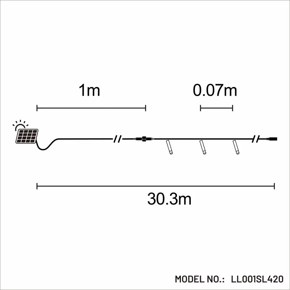 Lexi Lighting String Light Solar 420 LED Fairy Light Chain Dark Green Cable - 4 Colour Options