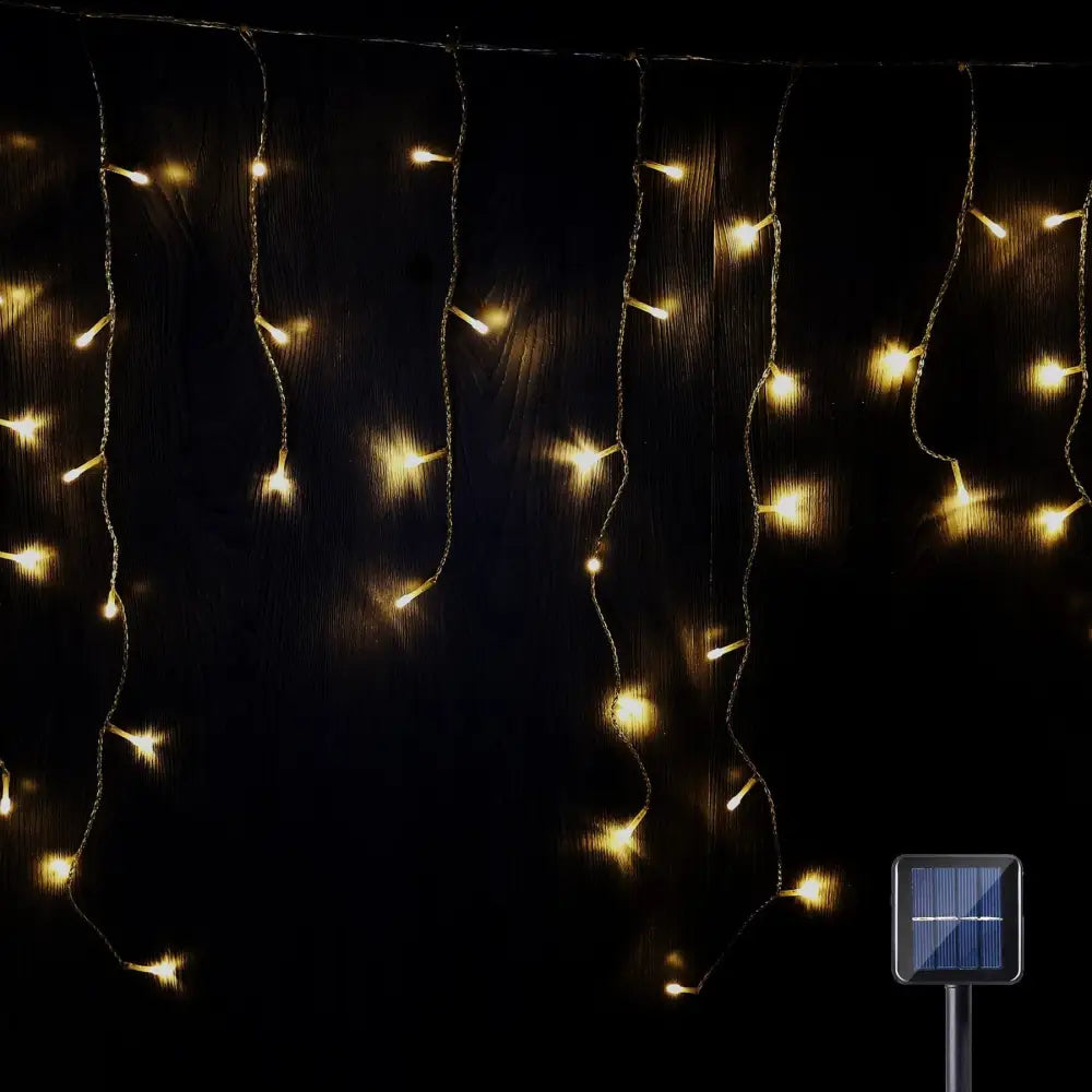 Lexi Lighting Curtain&Icicle Light Warmwhite Solar 480 LED Icicle Light - 4 Colour Options