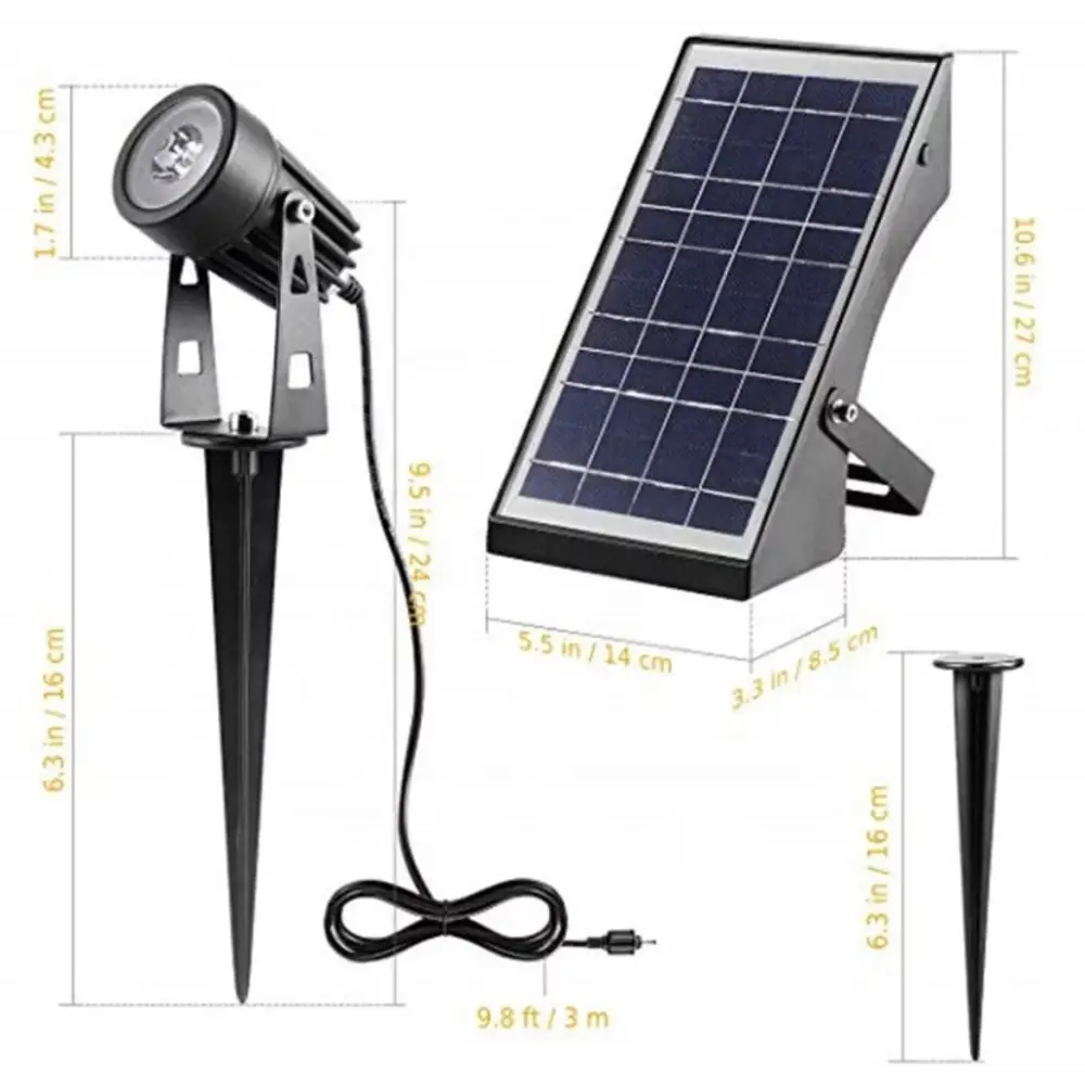 Green Earth Lighting Australia Garden Series II Professional Grade 3000K 4 Piece DIY LED Solar 4 in 1 Garden Spike Kit MONET3K
