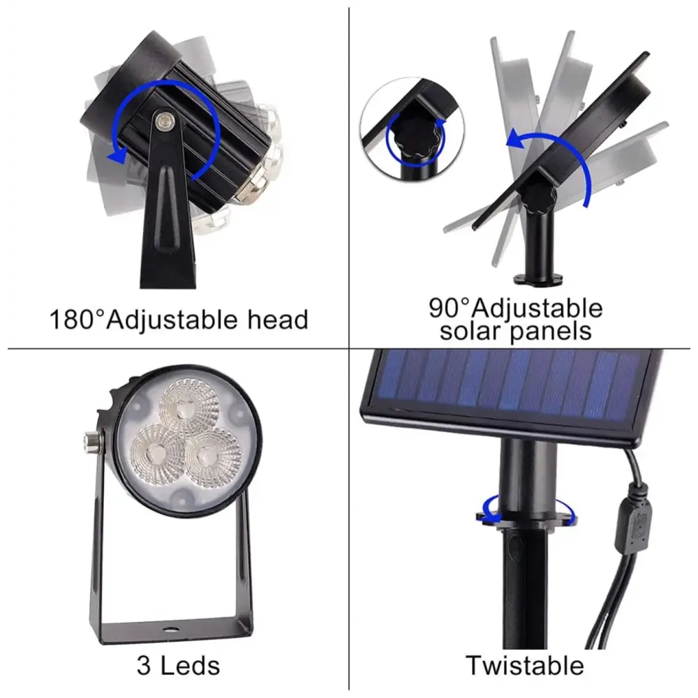 Green Earth Lighting Australia Garden Series II Professional Grade 3000K 4 Piece DIY LED Solar 4 in 1 Garden Spike Kit MONET3K