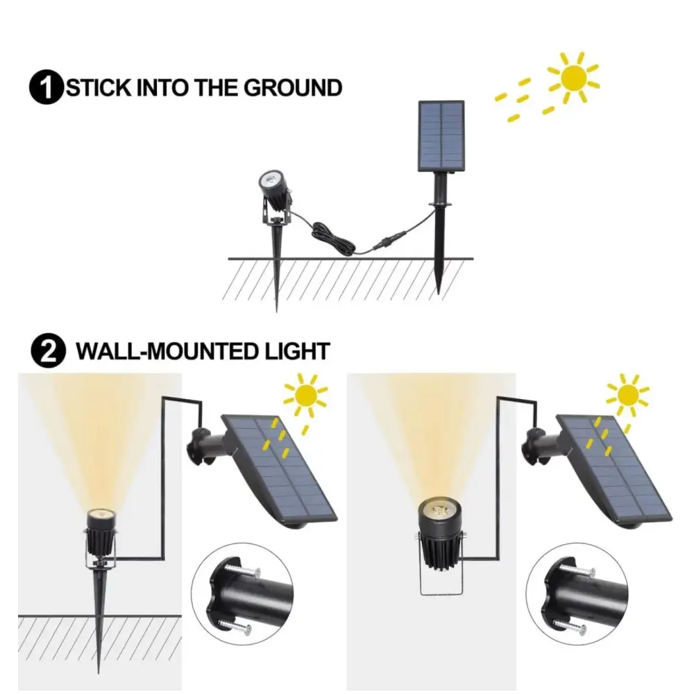 Green Earth Lighting Australia Garden Series II Professional Grade 3000K 4 Piece DIY LED Solar 4 in 1 Garden Spike Kit MONET3K
