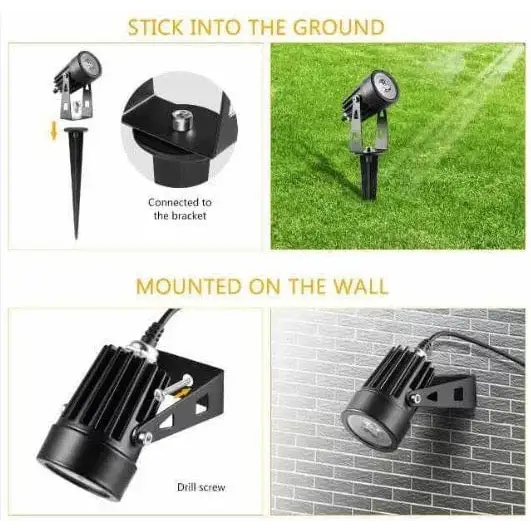 Green Earth Lighting Australia Garden Series II Professional Grade 3000K 4 Piece DIY LED Solar 4 in 1 Garden Spike Kit MONET3K