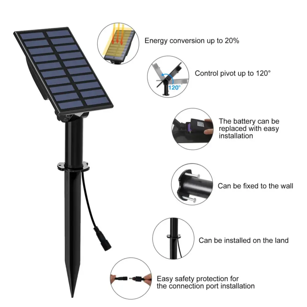 Green Earth Lighting Australia Garden Series II Professional Grade 3000K 4 Piece DIY LED Solar 4 in 1 Garden Spike Kit MONET3K